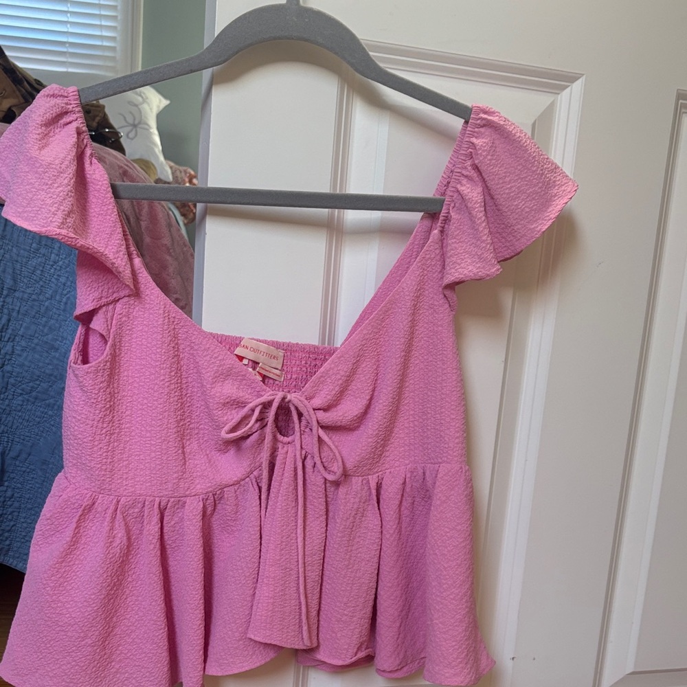 Urban Outfitters Pink Textured Blouse